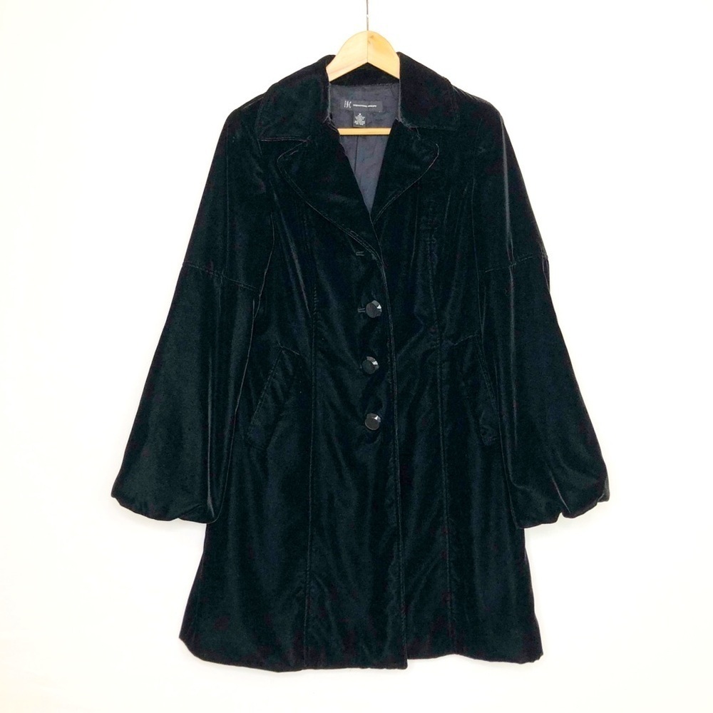 INC International concepts, black velvet coat